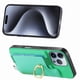 thumbnail image 5 of Funda Magnética para iPhone 16 Pro con Billetera y Anillo, Protector Resistente Verde, 5 of 6