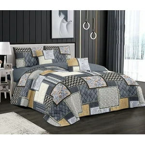 Genérico - Cubrecama Quilt Verano 2 Plazas + Fundas Diseños