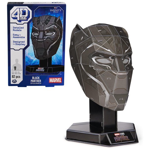 Kit de maquetas de rompecabezas 3D, construcción en 4D, Marvel Black Panther, 82 piezas