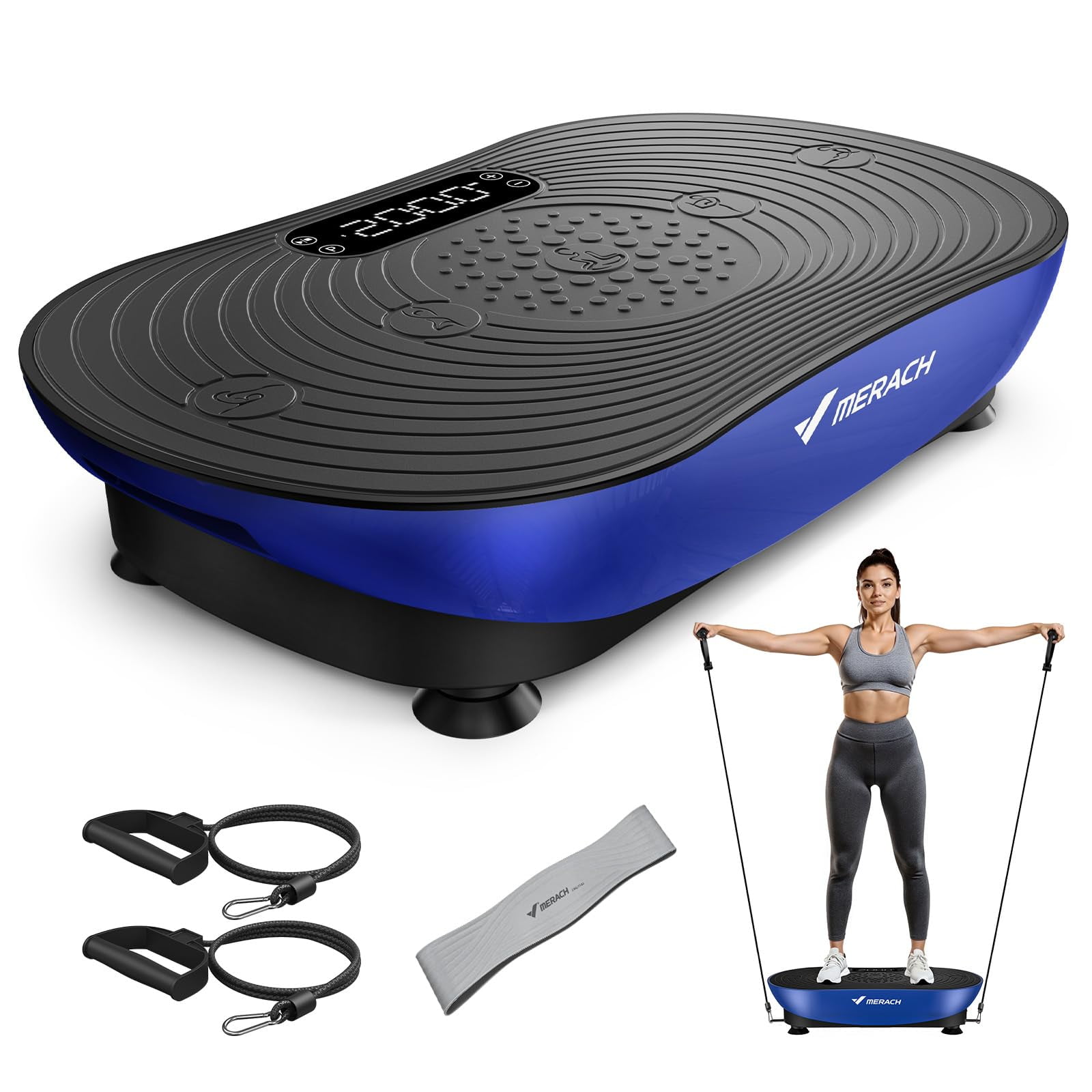 Máquina De Ejercicios Con Placa Vibratoria Merach V33 Con Led Touch