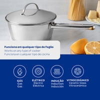 Olla De Acero Inox Triple Fondo 20Cm 2,7L Tramontina Allegra