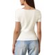 thumbnail image 3 of INSPIRE CHIC Top de Manga Corta para Mujer con Fruncido, Camiseta Básica Ajustada para Salir, Blusa XS Blanca, 3 of 6