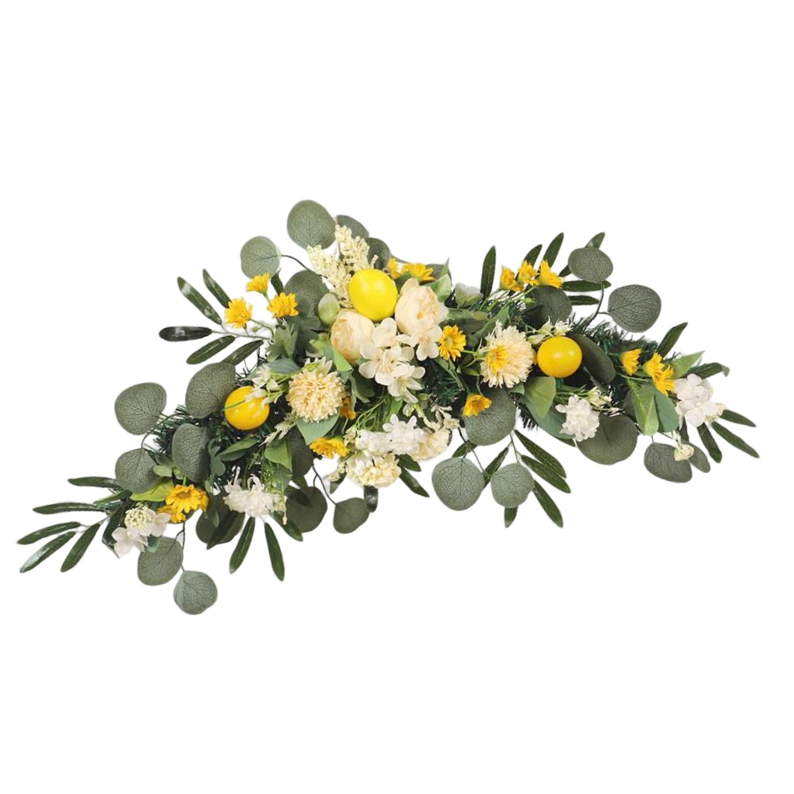 Magideal - Botín De Ranúnculo Artificial, Botín Decorativo De Floral Hecho De 27.56 Pulgadas Con Hojas De Olivo Para Decoraciones De Pared