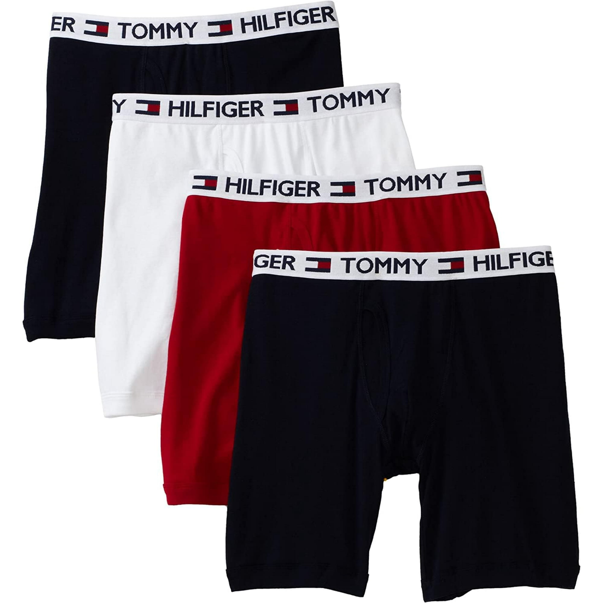 Calzoncillo Bóxer Tommy Hilfiger Con 4 Bolsillos Para Hombre, Color Rojo, Azul Marino Y Blanco
