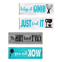 Magideal - 4 Piezas De Decoración De Pared De Cocina Rústica, Cartel Colgante, Arte De Pared, Placa De Pared De Madera Decorativa Para Cafetería, Cocina, Regalos