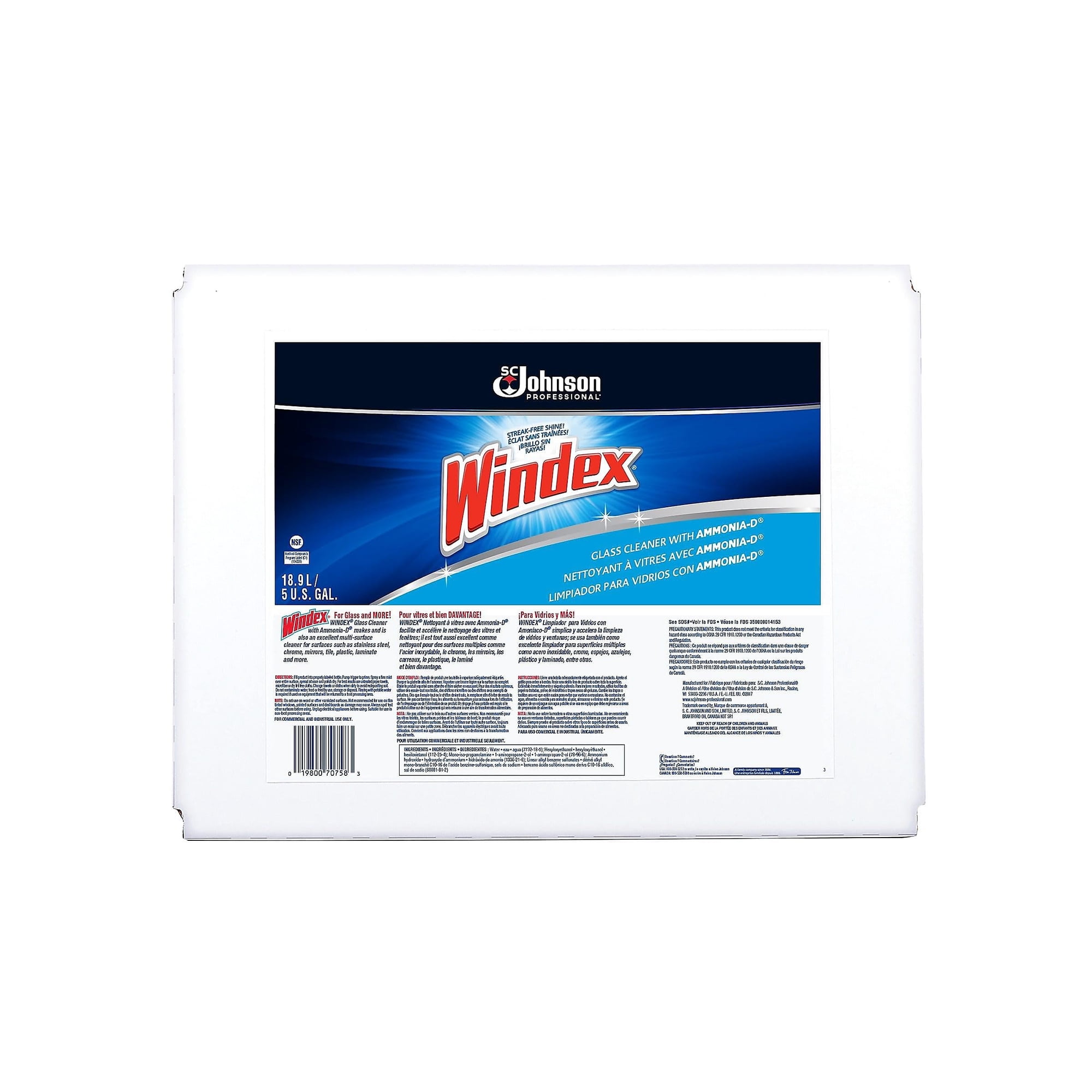 W - Limpiavidrios Con Ammonia D 18 9 L