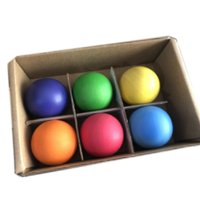 Magideal - 6 Uds Juguetes Montessori Bolas De Madera, Niños Pequeños Bebé Agarrando Juguete Para Contar Para Manualidades Juguetes De Madera Caja De Permanencia , Arcoíris