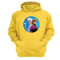 Genérico - Polerón Canguro Elsa Y Anna Amarillo Talla S Unisex