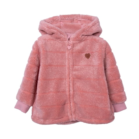 Pillin - Polerón Bebé Niña Coral Fleece Suave Con Cierre Rosado