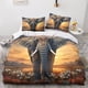 thumbnail image 2 of Juego de funda nórdica con estampado de elefante, juego de ropa de cama con funda nórdica y fundas de almohada con estampado 3D creativo, microfibra suave para adultos, adolescentes y niños,, 2 of 3