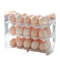 Bothyi - Soporte Abatible Para Huevos Para Frigorífico, Bandeja Para Huevos Para Frigorífico, Cajón, Cocina, M Transparente