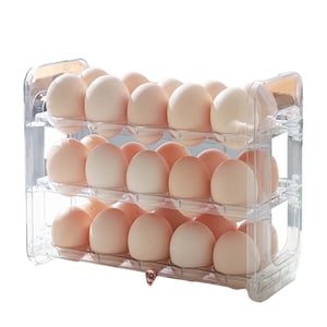 Bothyi - Soporte Abatible Para Huevos Para Frigorífico, Bandeja Para Huevos Para Frigorífico, Cajón, Cocina, M Transparente