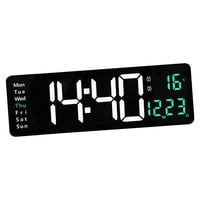 Magideal - Reloj De Pared Digital Grande, Ajuste De Brillo, Control Remoto, Relojes Led Electrónicos Usb Para Hotel, Comedor, Regalo, Decoraciones Para El Hogar Verde