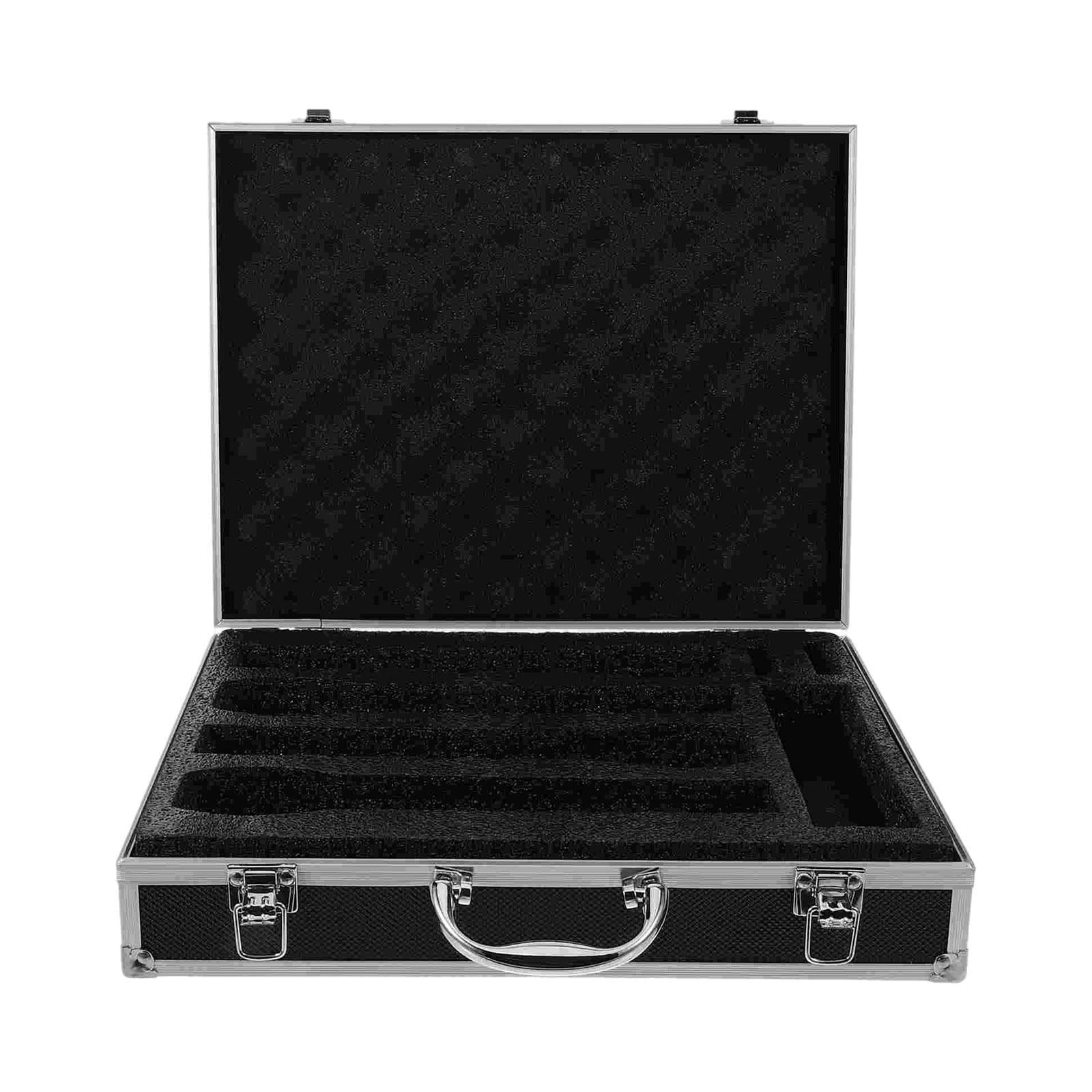 Magideal - Estuche De Transporte Para Micrófonos Caja De Herramientas Para Micrófonos Caja De Instrumentos Caja De Aluminio A Prueba De Golpes Maletín Para Micró