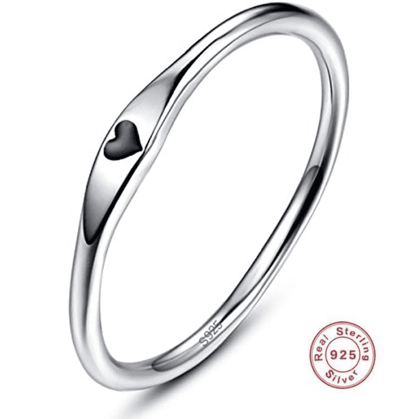 Gorgeous Sterling Silver Carve Heart Wedding Band - Perfect Valentine's Day Gift for Her - Sizes 6-10