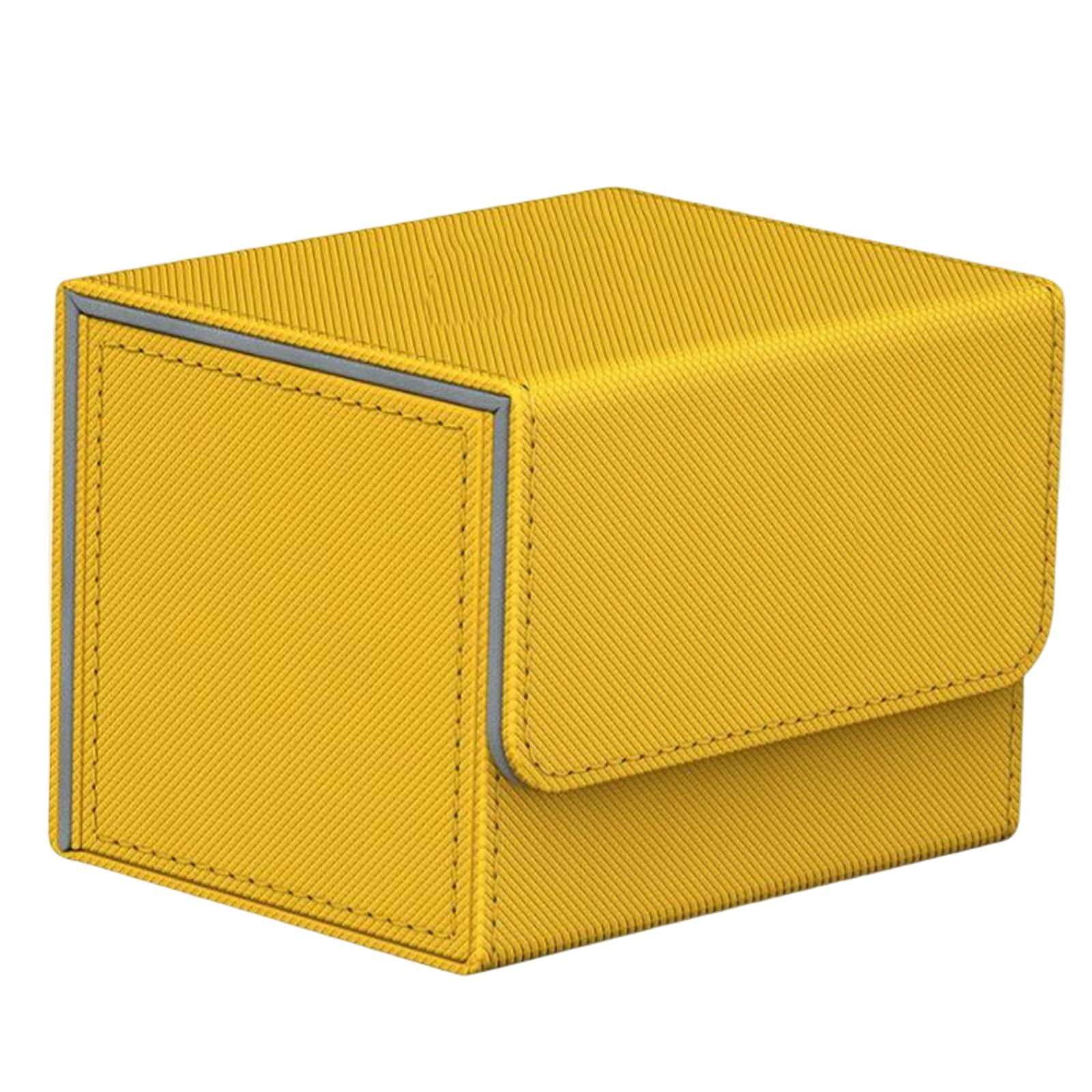 Magideal - Caja Organizadora De Cartas Para Juegos De Mesa, Contenedor De Almacenamiento Con Cierre Magnético, Color Dorado Amarillo