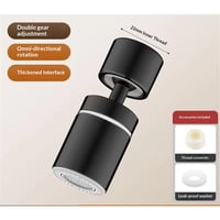 Xusx111 - Grifo Aerador, 360 ° Giratorio De La Cocina Fregadero Aerador, 2 Flujo Fregadero Pulverizador Fijación, Grifo De Repuesto De La Parte Hembra Hilo - Negro Mate