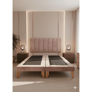 Muebles New - Cama Dos Plaza Lineal Palo Rosa Felpa