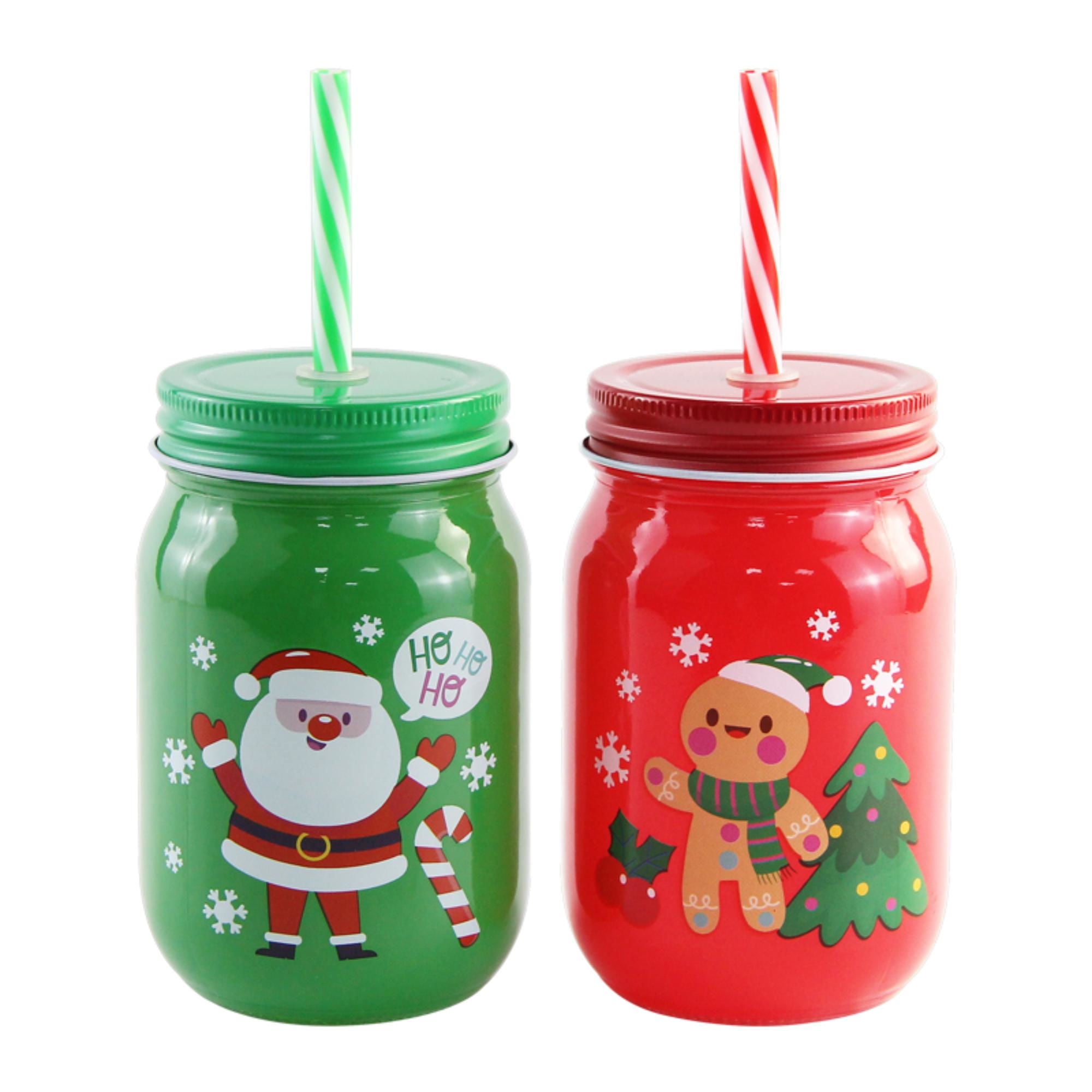 Vaso Con Bombilla Con Diseño Navideño, Producto Surtido, 1 Un Holiday Time