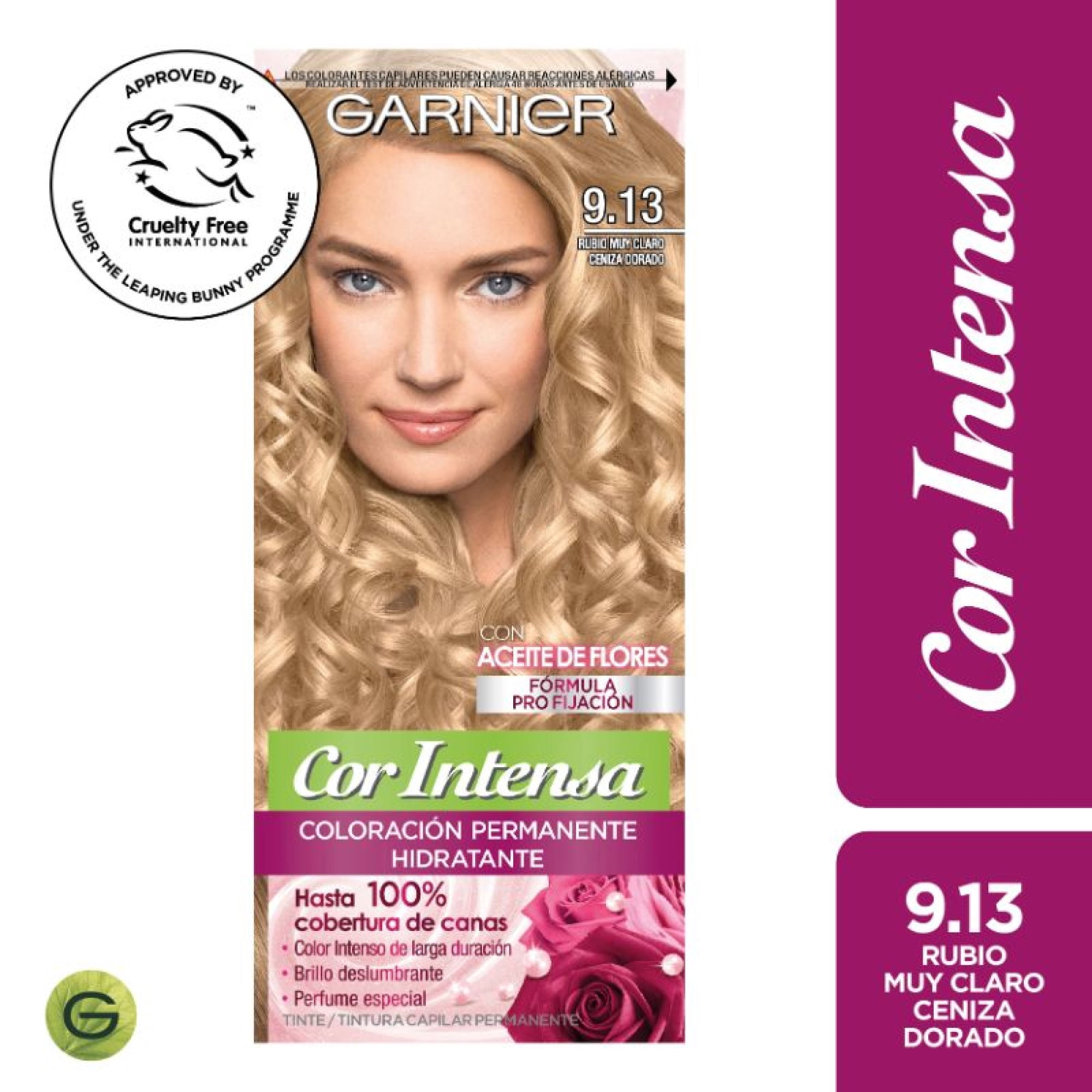 Coloración Cor Intensa Garnier Cabello 9.13 Rubio Muy Claro Ceniza Dorado