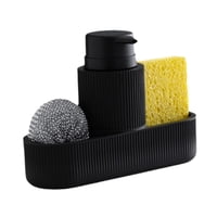 Magideal - Dispensador De Jabón De Cocina, Juego De Prensa Para Líquido Lavavajillas, Soporte De Esponja Recargable Portátil, Organizador De Baño Para Baño De