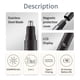 thumbnail image 2 of Nariz y oído Trimmer de pelo para hombres - cepilla recargable afeitador de cara - clippers de pelo nasal 3 en 1 sin dolor ceja cabello facial barba afeitadora para quemaduras laterales dobl, 2 of 3
