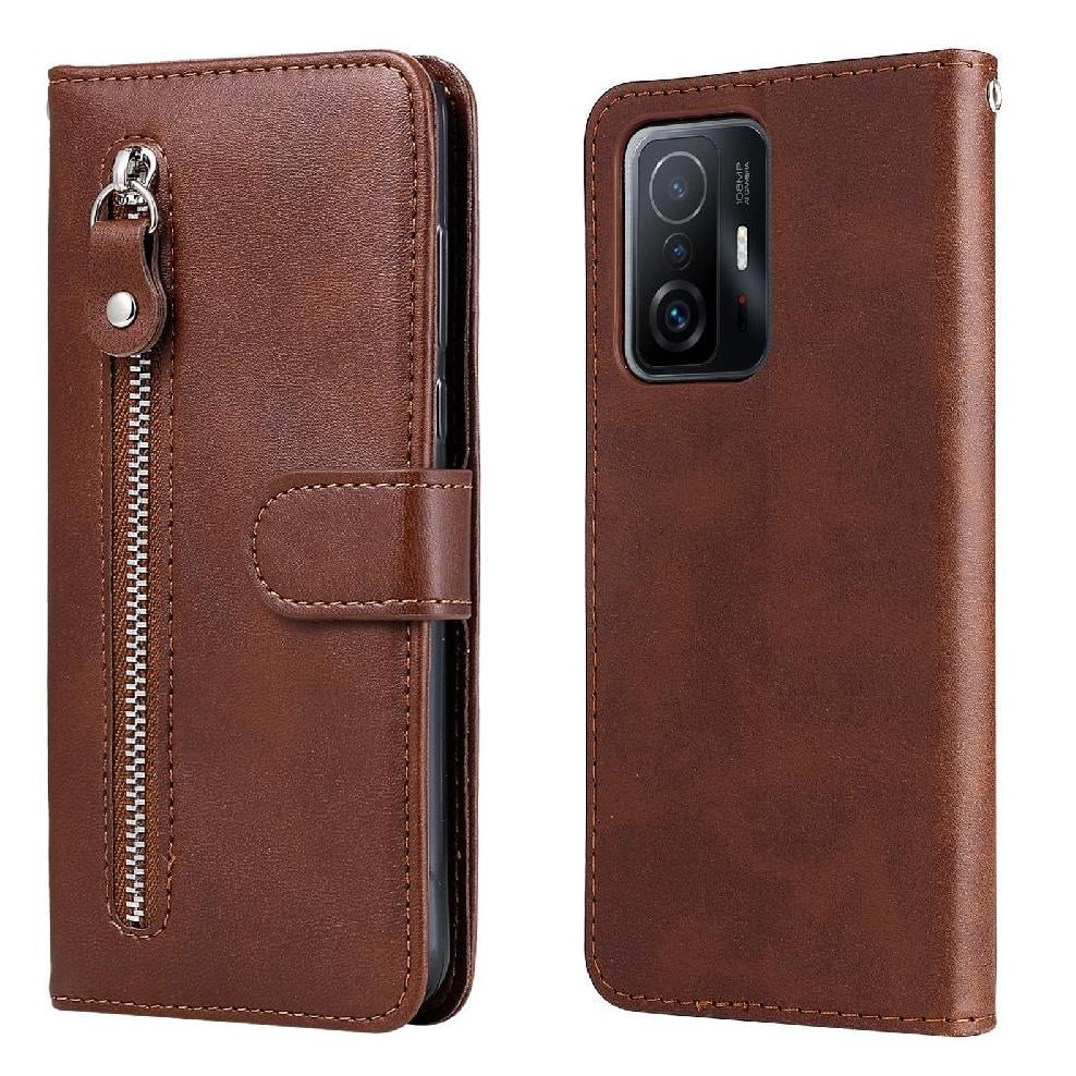 Gangxun - Funda Con Cremallera Para Xiaomi 11t/11t Pro 5g, Carcasa Cartera De Cuero Pu Con Soporte Y Tarjetero