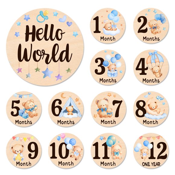 Tarjetas de Hitos MCIAONE 13 piezas Tema Oso Bebé