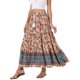 thumbnail image 4 of INSPIRE CHIC Falda Boho para Mujer Casual Campesina Floral Bohemia con Borlas Cintura Elástica Faldas Maxi XL Rojo, 4 of 6