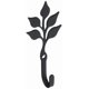 thumbnail image 1 of Gancho de pared Village Wrought Iron de hierro forjado, 10 cm, hoja, extra pequeño, 1 of 1