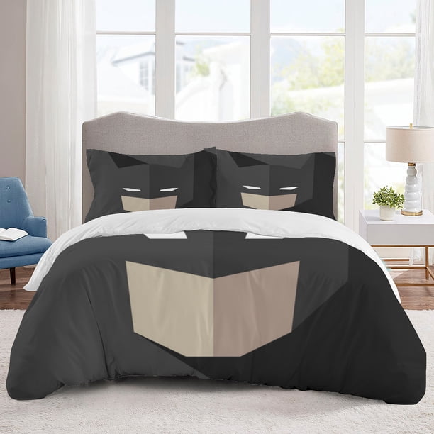 Batman Bedding Sets Cartoon Duvet Cover Lightweight 3 Piece Bet Sets for Kids Boys Girls