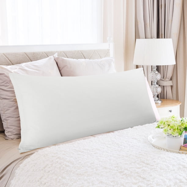 Funda de Almohada Corporal con Cremallera REGALWOVEN de Algodón Egipcio, Fundas de Almohada Estándar Gris Plateado