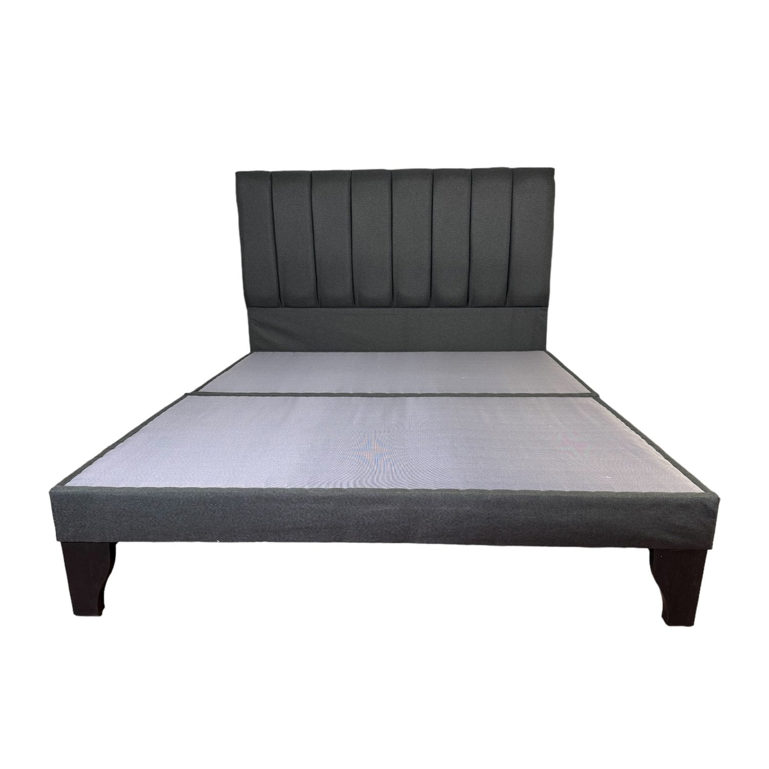 Flobal - Cama 2 Plazas Franjas 150x190cm Incluye Base + Respaldo Marengo