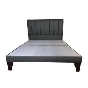 Flobal - Cama 2 Plazas Franjas 150X190Cm Incluye Base + Respaldo Marengo