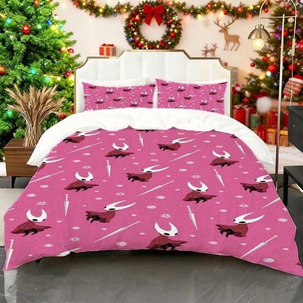 Little Knight Pink Background Printed Duvet Cover Set A Practical Set Made from Soft and Comfortable Material for a Cozy Sleep Experience Suitable for Various B
