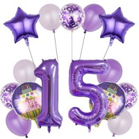 Decoraciones De Cumpleaños Yfhvjtko, Suministros Para 15ª Fiesta, Color Morado