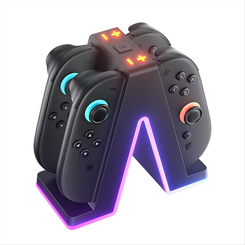 Genérico - Dock De Carga De 4 Unidades Para Controladores Joy-con Con Luz Rgb Para Consola Switch2