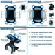 thumbnail image 5 of Soporte de teléfono universal para iPhone Samsung - Abrazadera de manillar para motocicleta, scooter, ATV, barco, bicicleta de spinning, cinta de correr - Agarre de teléfono móvil - Azul, 5 of 5
