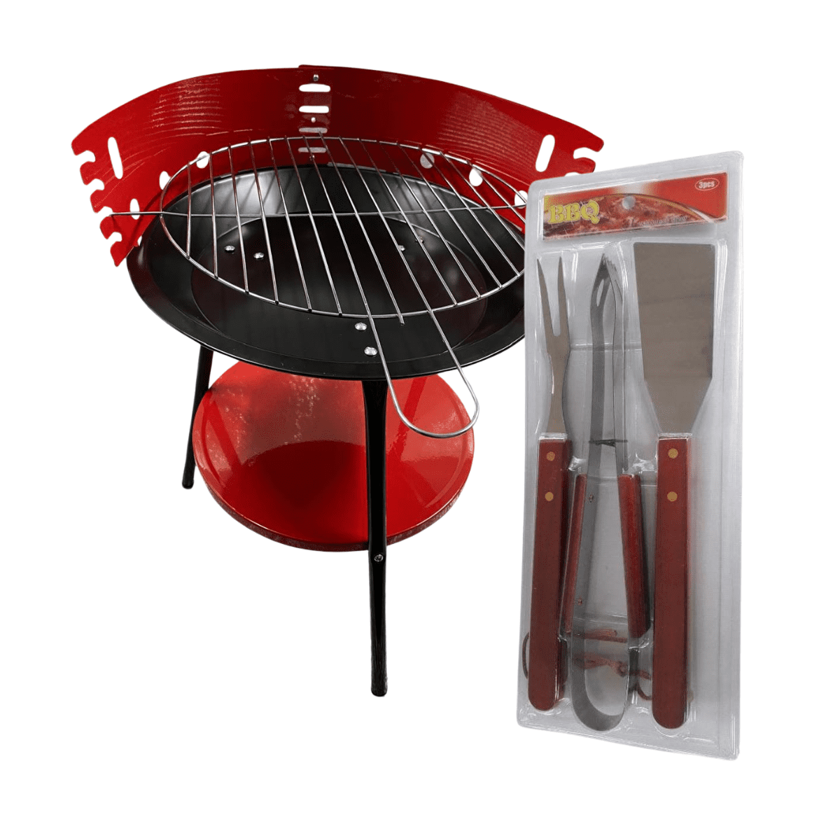 Genérico - Parrilla Barbacoa Al Aire Libre + Set De Utensilios Obsequio