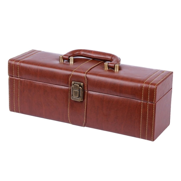 Caja De Vino De Cuero PU Estilo Vintage Para Celebraciones Aniversario De Año Nuevo Ranura única