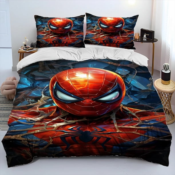 Spiderman Bedding Set Bed Cover Universal, Irons Mans Children Boys Bed Linen,Cartoon Anime Bed Linen Holiday Gifts Bed Sheets