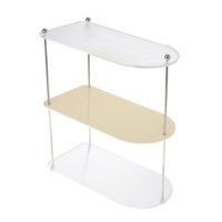 Magideal - Organizador De Encimera De Baño Multifuncional Almacenamiento De Maquillaje Cosmético Estante De Pie Bandeja De Tocador De Baño Para Encimera De Baño 3 Capas De Blanco