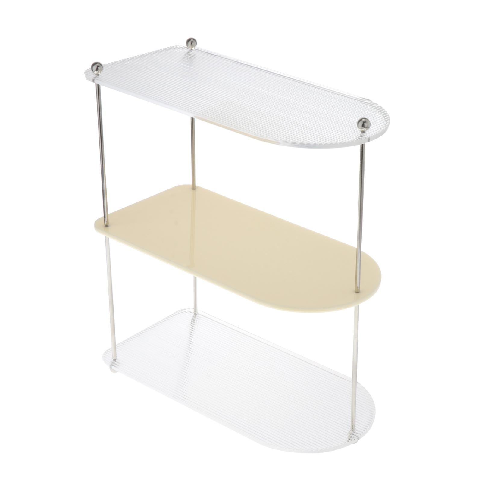 Magideal - Organizador De Encimera De Baño Multifuncional Almacenamiento De Maquillaje Cosmético Estante De Pie Bandeja De Tocador De Baño Para Encimera De Baño 3 Capas De Blanco