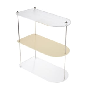 Magideal - Organizador De Encimera De Baño Multifuncional Almacenamiento De Maquillaje Cosmético Estante De Pie Bandeja De Tocador De Baño Para Encimera De Baño 3 Capas De Blanco