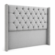 thumbnail image 2 of Respaldo de cama King capitoné con brazos y tachas lino gris claro, 2 of 3