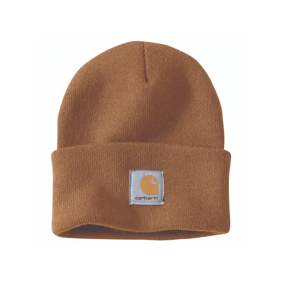 Gorro Carhartt de punto con puños para hombre, color marrón