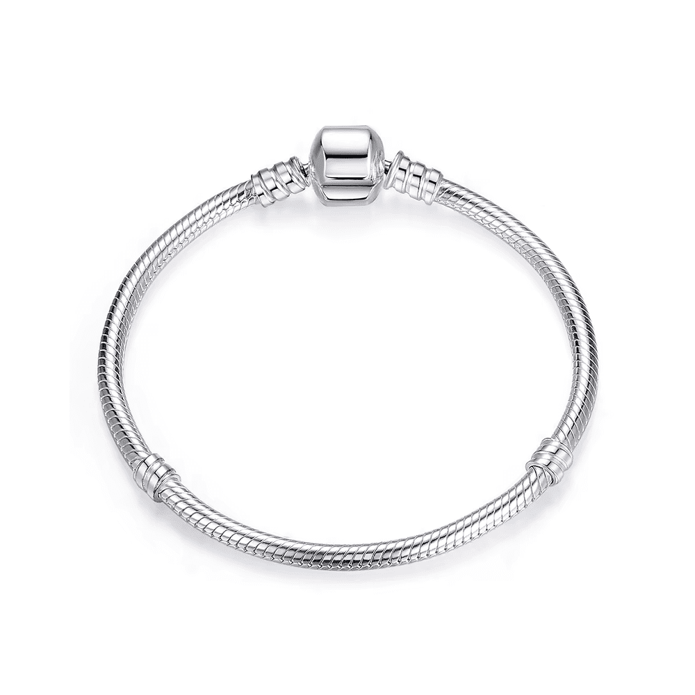 Fershop - Pulsera Plateada De Acero Para Charms 21 Cm