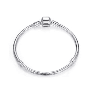 Fershop - Pulsera Plateada De Acero Para Charms 21 Cm