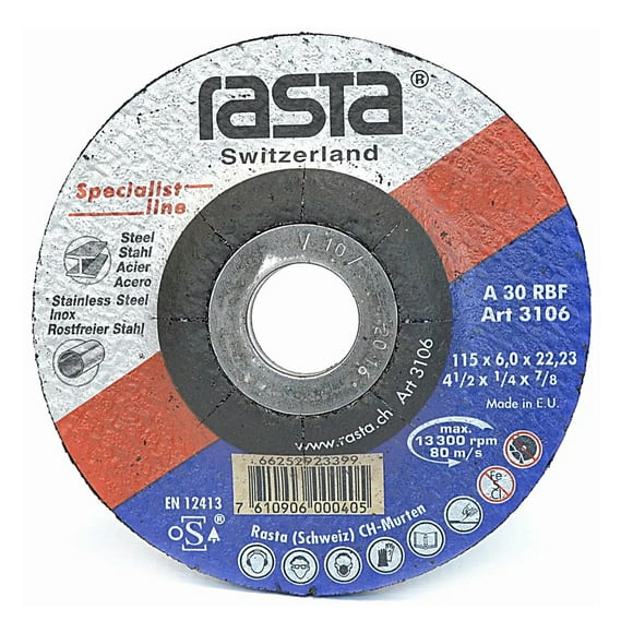 Disco Desbaste Metal 3106 4 1/2" X 1/4" X 7/8" Rasta