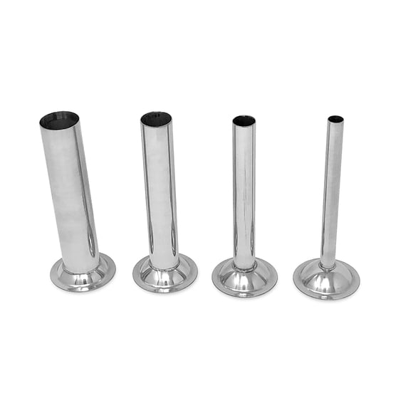 Tuberías para embutir salchichas Tesor juego de 4 1,3 cm, 2,5 cm, 1,9 cm, 1,3 cm